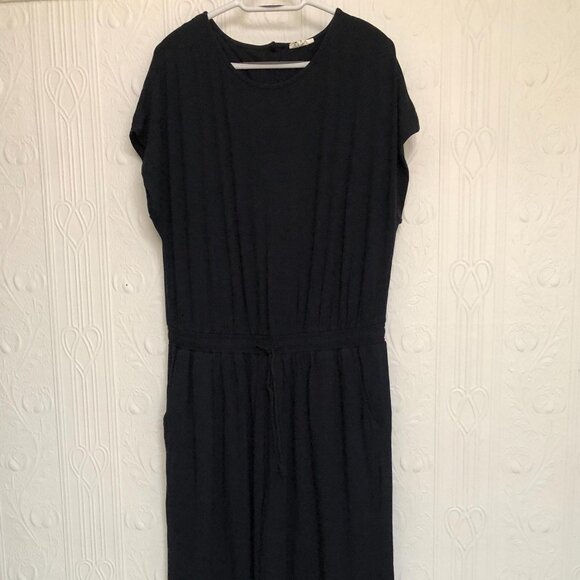 Thought sustainable British clothing navy bamboo jersey jumpsuit, size 12 - Picture 2 of 3